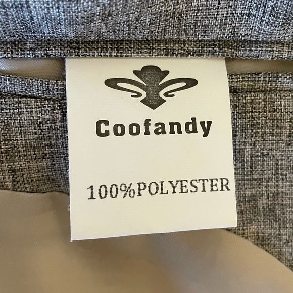 Coofandy Gray One Button Blazer Sports Coat Suit Jacket Size XL - Picture 6 of 6